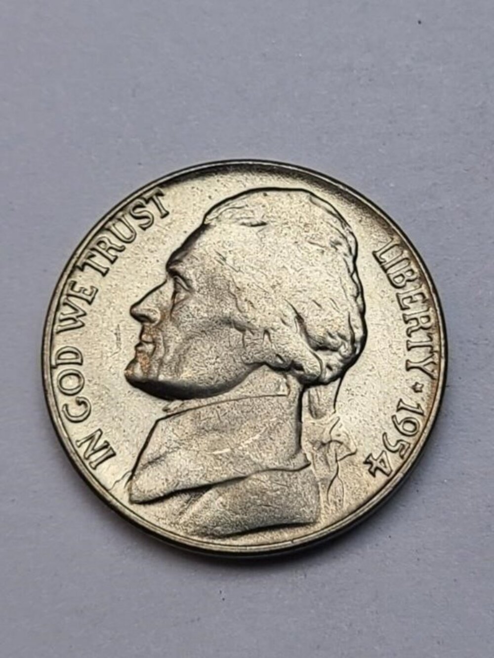 1954-D Jefferson Nickel... Uncirculated... In Protective Holder